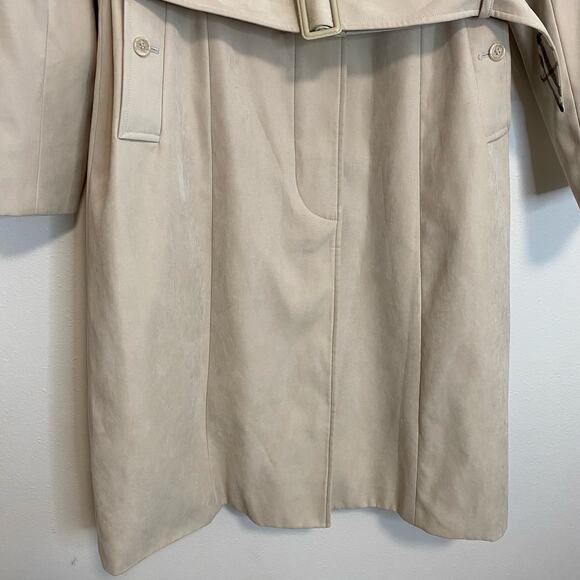 Burberrys Women's Trench Coat Vintage Novacek Lined Cream Tan Large Belted - Picture 3 of 14